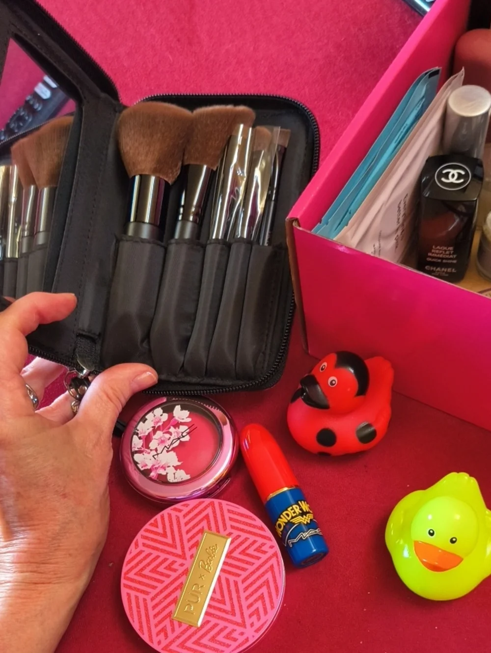 Big Box Of Beauty 39 + Items, MAC Chanel Barbie X Pur VS Lip Smacker Biggies